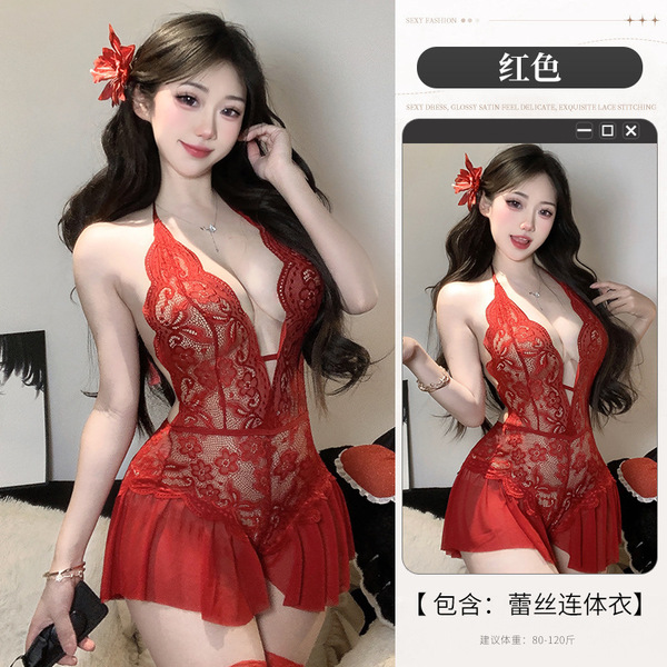 Sexy Student Uniform Set - JK Style Plaid Pleated Skirt & Top, Cute Yet Seductive Outfit for Adults - TB 2123 Red