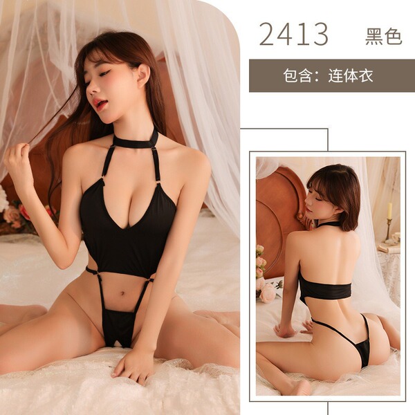 Sensual Japanese-Style JK Uniform Bodysuit – Pure & Tempting Schoolgirl Cosplay Deadstock Swimsuit - 2413 - Black Bodysuit