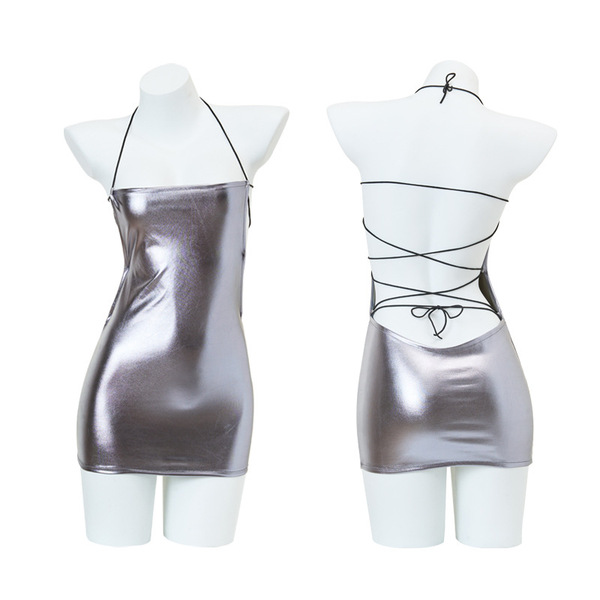 Qingran Sexy Lingerie Bodysuit with Open-Crotch Design - Student Uniform Style Air Hostess Outfit - 296