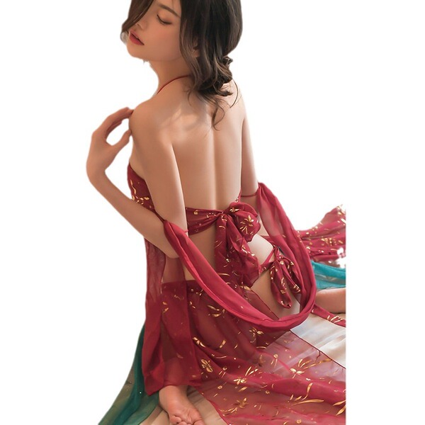Sensual dunhuang flying apsaras lingerie set featuring intricate hanfu-inspired design, perfect for adult sleepwear and sexy ...