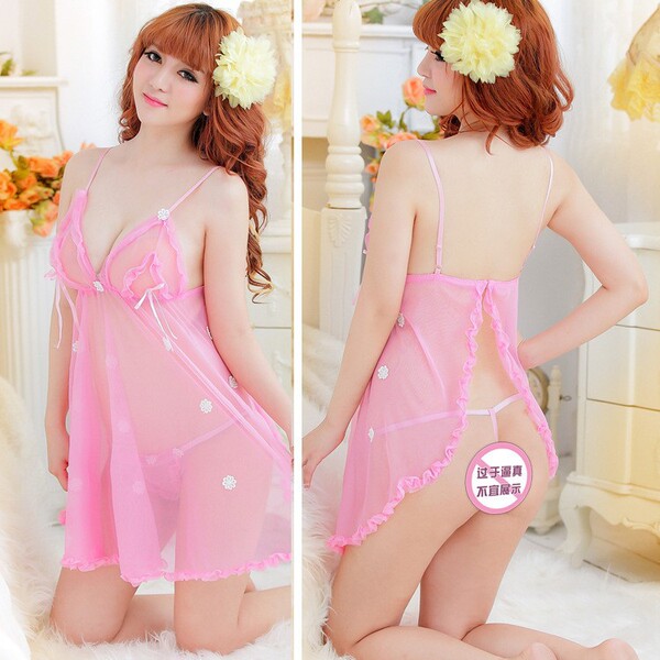 Sexy lace babydoll nightgown set with delicate design, perfect for women seeking elegant sleepwear.