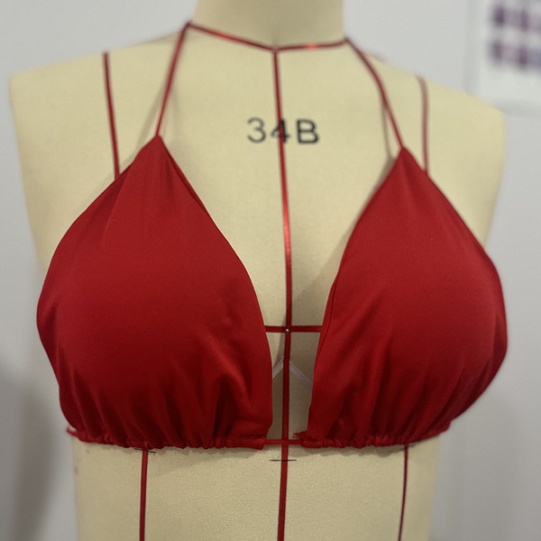 Red lace bra set featuring padded cups, perfect for european style bikinis. ideal womens 3-piece lingerie and swimwear.