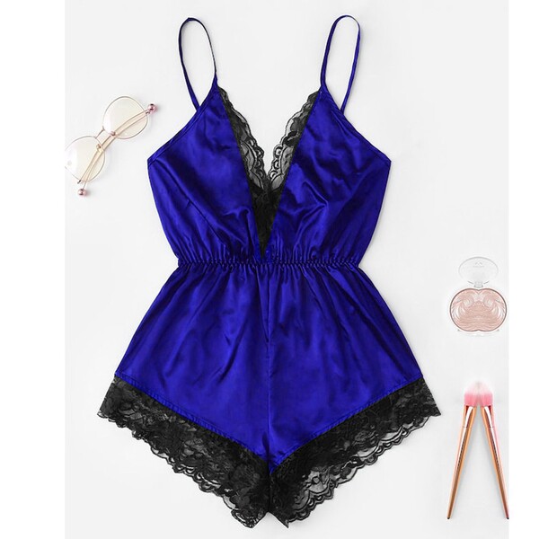 Lace Sleep Dress Set - Stylish European-Inspired Women's Sexy Sleepwear & Loungewear - blue