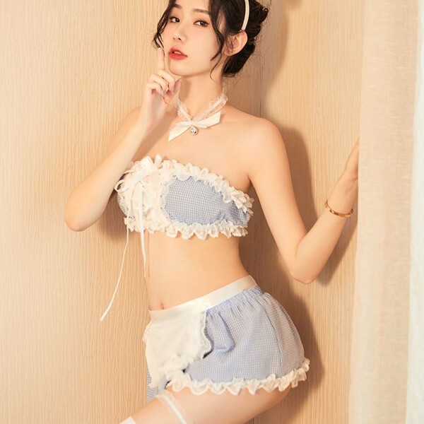 Mannyqing Sexy Lingerie Set - Sheer Secretary Sleep Dress with Open-Crotch Bodysuit, Seductive & Convenient - 379