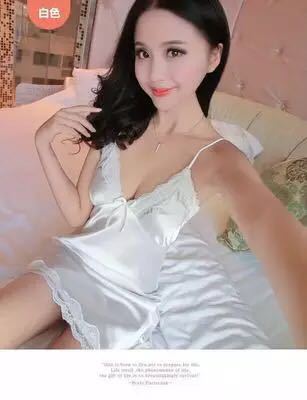 Sexy Lace Cami Set - 7-Color Trendy Sleepwear & Loungewear for Women,Europe and America-Inspired Erotic Lingerie - White