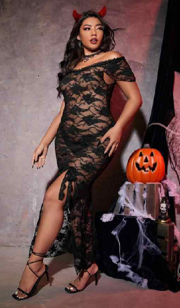 Plus Size Sexy Halloween Maid Costume for Women - Tempting Lingerie Dress Outfit, Flirty Cosplay Uniform - black