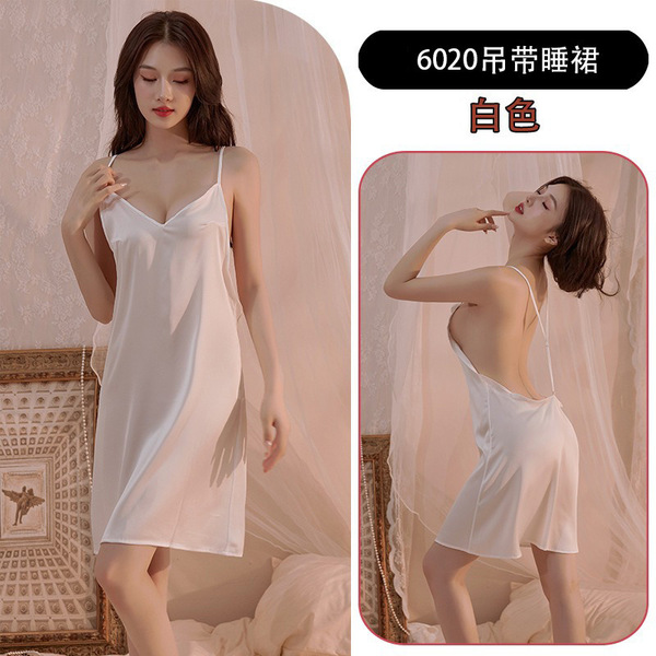 Misty Romance Lingerie Set - Sexy Secretary & Flight Attendant Role Play Outfit with Bodycon Sleep Dress - 6020-White