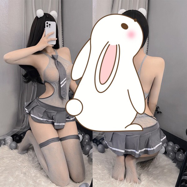 Chinese Traditional Doudou Bralette - Sheer Chiffon Vintage Lingerie Set, Seductive Sleepwear & No-Remove Uniform - grey