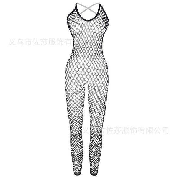 Rose Lace Sexy Lingerie Set - Sheer Mesh Bodysuit with Floral Embellishment for Women - black