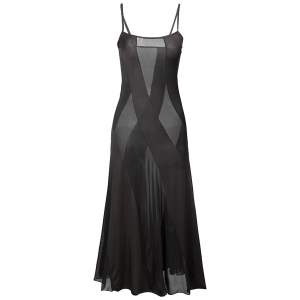 S6XL Plus Size European and American Lingerie Mesh Lace Slip Dress – Sexy Long Nightgown for Women - 7802 Black