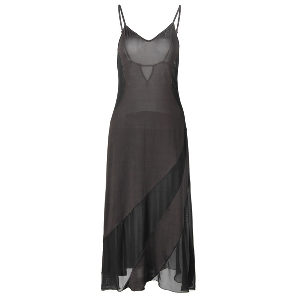 S6XL Plus Size European and American Lingerie Mesh Lace Slip Dress – Sexy Long Nightgown for Women - 7833 Black