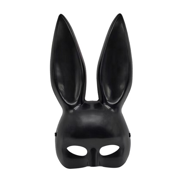 Sexy Vinyl Bunny Girl Outfit - Seductive Tight-Fit Leather Skirt Set for Nightclub & Role Play - 8017 Black Face Mask