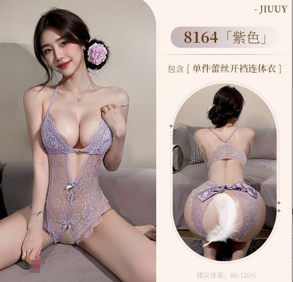 Lace Mesh Sheer Long Dress - Seductive Erotic Lingerie for Women, Sensual & Elegant - Ji Yu 8164
