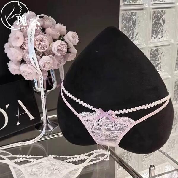 Ruiyun Sexy Lace Bikini Panties - French Style Thin Strap Low-Rise Butterfly Knot Briefs for Women