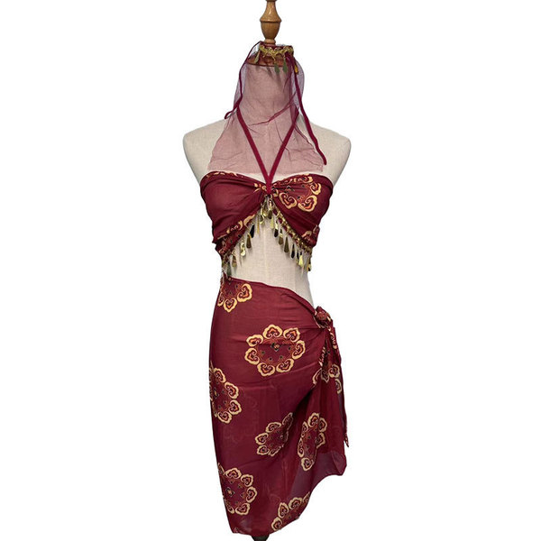 Misty Romance Chinese New Year Lingerie Set - Sheer Vintage-Inspired Bedroom Sleep Dress, No-Remove Seductive Nightwear - 9095-Wu Zetian