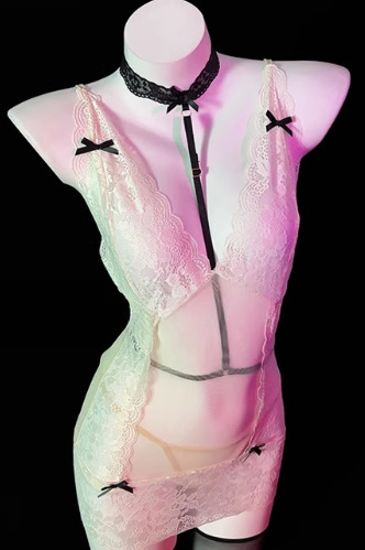 Pure & Playful Lingerie for Small Busts – Seductive, No-Remove Intimate Outfit for Women - 9167 Beef