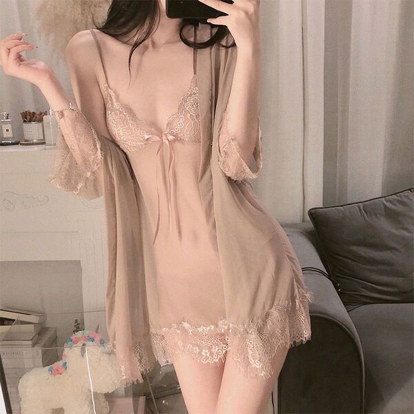 Pure & Playful Lingerie Set - Sexy Role Play Costume Outfit for Couples, Flirty Sleepwear & Teasing Nightwear - 9330 skin tone