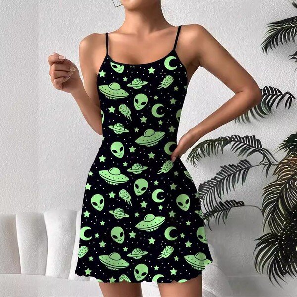 25-Style Sleeveless Floral Sleep Dress Set – Trendy European-American Women's Matching Sleepwear & Lounge Outfit - 9861 Green