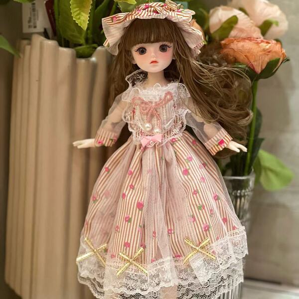 BJD Doll 6-Part Outfit Set for 30cm Dolls - Princess Dress-Up Clothes Kit for Girls & Collectors - amber
