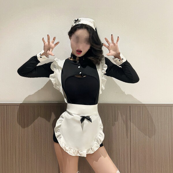 Anime maid cosplay uniform featuring cute details, perfect for lolita style outfits. includes a charming one-piece design wit...
