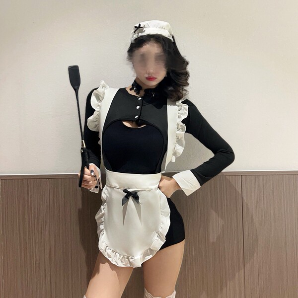 Anime maid cosplay uniform featuring cute ruffled details and a sexy sleep dress design, perfect for lolita style one-piece o...