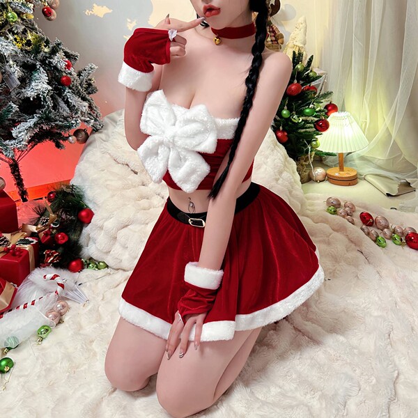 Velvet Bunny Girl Costume - Sexy Holiday Cosplay Outfit for New Year's Eve Party - B55