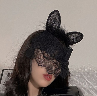 Jiangsu Guiyun Sexy Plus Size PVC Leather Bodycon Nightclub Outfit - Shiny Tight-Fit Corset Dress with Seductive Sheath - Black lace face mask (without fur)