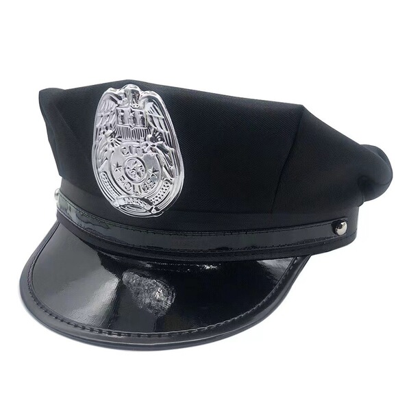 Women's Sexy Police Uniform Costume - Busty Office Lady Cosplay Outfit, Seductive & Playful Professional Lingerie Set - Black military officer's cap [One size fits all]