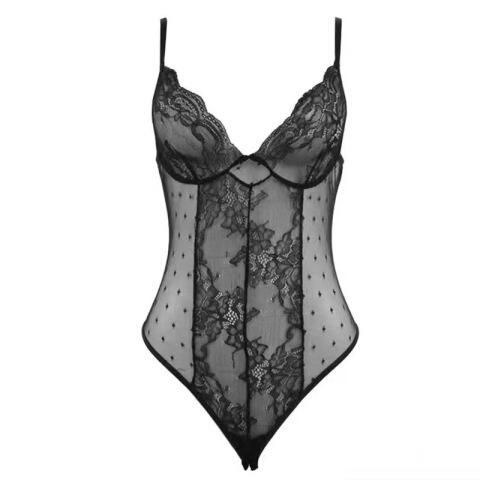 Lace Maid Costume Set for Women – Seductive Uniform Sleepwear with Erotic Accessories, Pure-Desire Bedroom Outfit - Black stockings (same style as the model)
