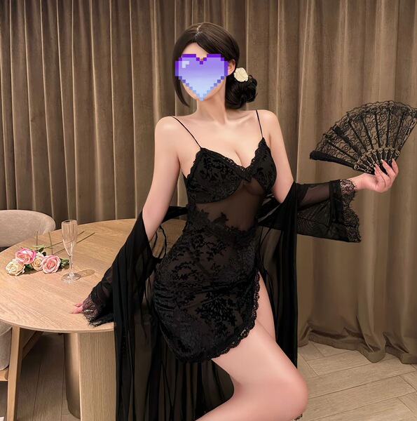 Plus Size Floral Velvet Bralette Sleep Set - Chinese-Inspired Lace Sheer Cami & Shorts - Black slip dress