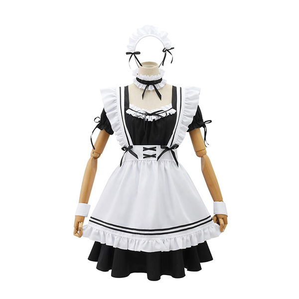 Miracle Nikki Cosplay Maid Dress - Japanese Soft Lolita Anime Dress for Women, Plus Size Costume Set - Black and white suit