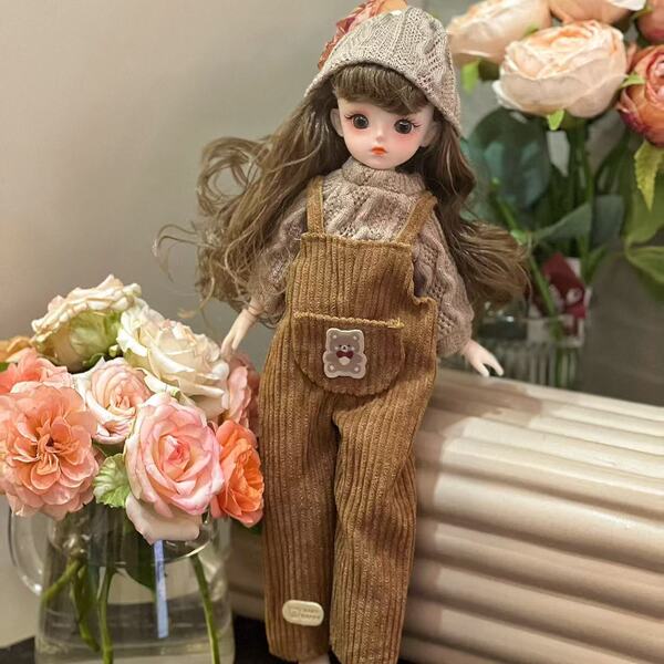 BJD Doll 6-Part Outfit Set for 30cm Dolls - Princess Dress-Up Clothes Kit for Girls & Collectors - caramel