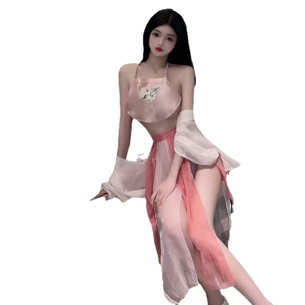 Elegant chinese-inspired sexy lingerie set featuring a delicate qipao style design, perfect for couples play.