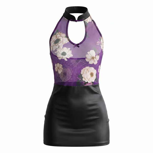 New chinese-style sexy lingerie dress - silk-look bodycon cheongsam outfit for nightclub & office roleplay
