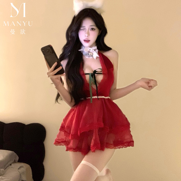 Sexy bunny girl christmas party dress set - red lingerie outfit for new years eve, perfect for cosplay and occasions