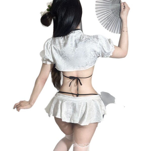 Classic chinese qipao lingerie set featuring a seductive pure design, perfect for sleepwear or themed costumes. includes a de...