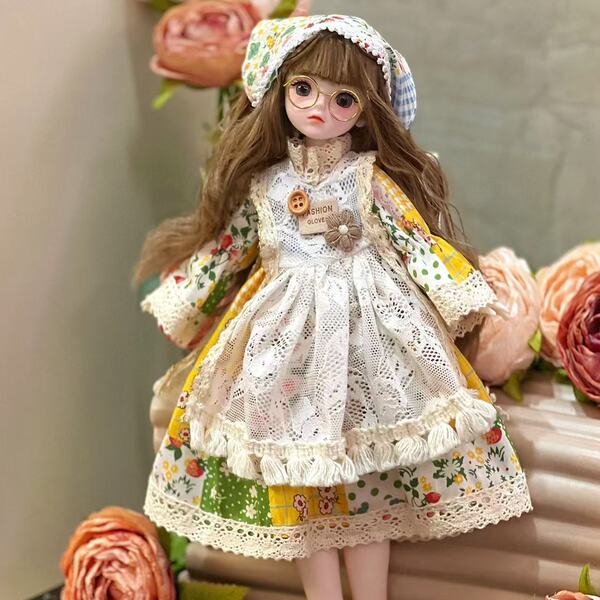 BJD Doll 6-Part Outfit Set for 30cm Dolls - Princess Dress-Up Clothes Kit for Girls & Collectors - Job's tears