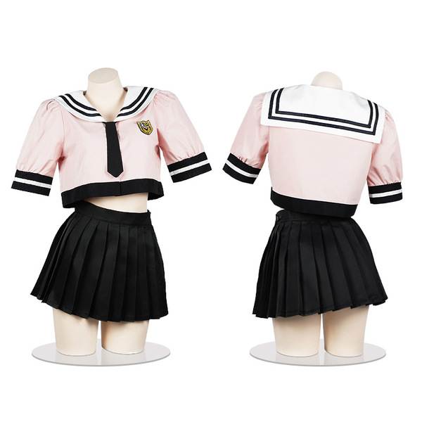 New collegiate jk skirt set - sexy sailor uniform costume for women, schoolgirl role play outfit featuring pink top with sail...
