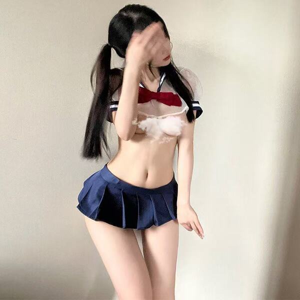 Naben Sexy Lace Bow Mesh Schoolgirl Outfit - Sweet Campus Style Erotic Lingerie Set - Image color