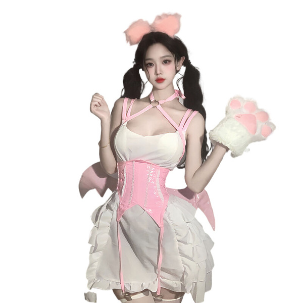 Cute kawaii maid costume set featuring creamy sweet devil and innocent girl elements, perfect for cosplay with charming detai...