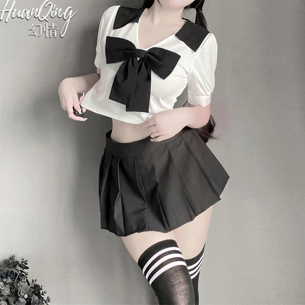 New original cute student-style jk uniform set with bow & sailor collar - soft feminine two-piece outfit