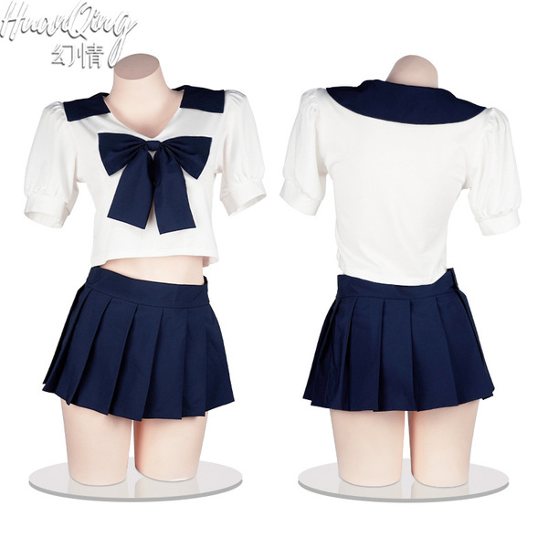 New original cute student-style jk uniform set with bow & sailor collar - soft feminine two-piece outfit