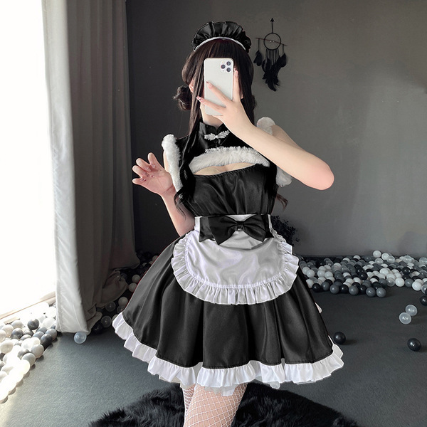 Anime Maid Costume Dress - Cute Lolita Cosplay Outfit for Halloween, Anime Conventions & Roleplay - Birth of 331 Black