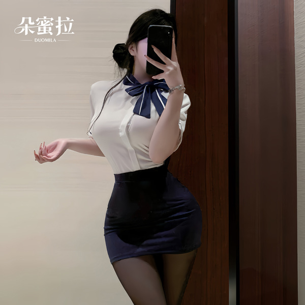 Sexy air hostess costume for women – seductive secretary role play outfit, professional lingerie set
