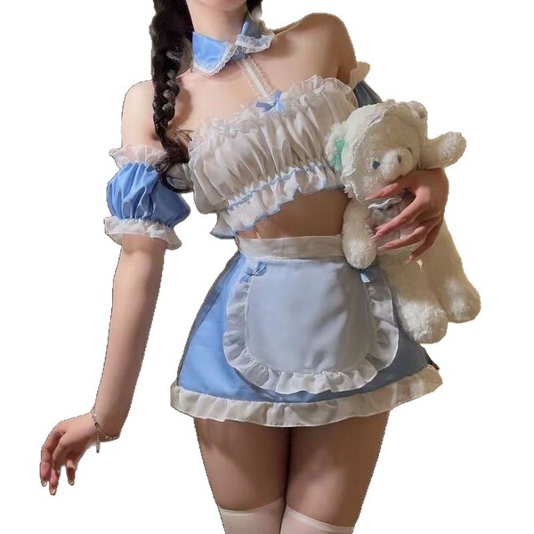 Dorothy maid costume set - japanese style sexy cute lingerie for small bust, pure & tempting qqny uniform