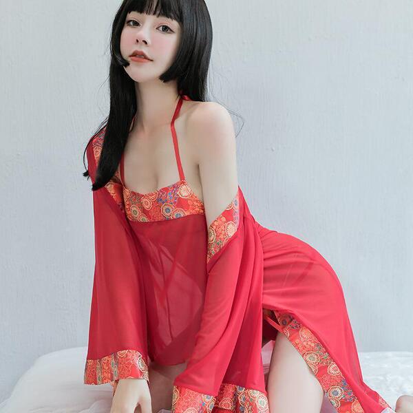 Sexy red floral design adult , , 。