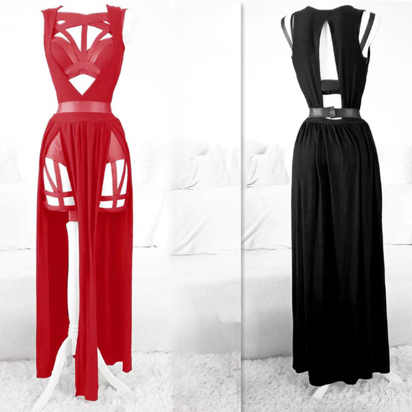 European & american style sexy lingerie set featuring adjustable straps, padded bralette, and sheer chiffon dress in red and ...