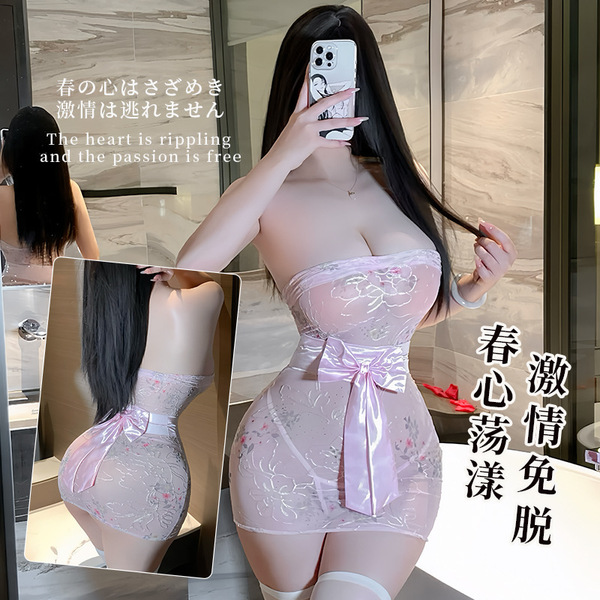 Sexy lace bodysuit with floral embroidery, sheer design, tight fit, perfect for women seeking elegance and allure.