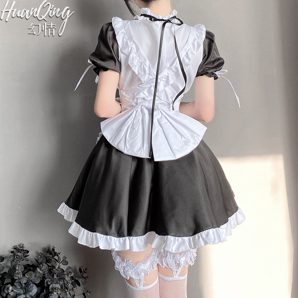 Anime-inspired cosplay outfit featuring a fantasy romance maid dress with cute pure-yuri elements, perfect for lolita enthusi...