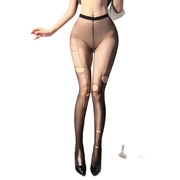 Feiniao kuiyue sexy womens tease sheer stockings - stretchable full-body pantyhose for intimate wear, featuring sheer fabric ...